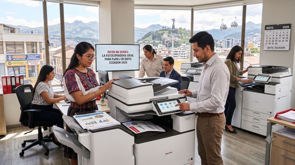 Fotocopiadora Ricoh IM series multifuncional en oficina moderna de Quito Ecuador